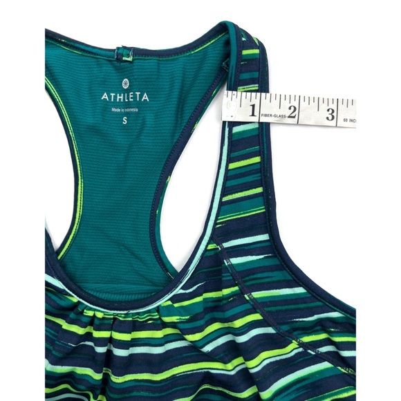 Athleta Painted Green stripped Tank Top Sz:Small - Picture 8 of 8